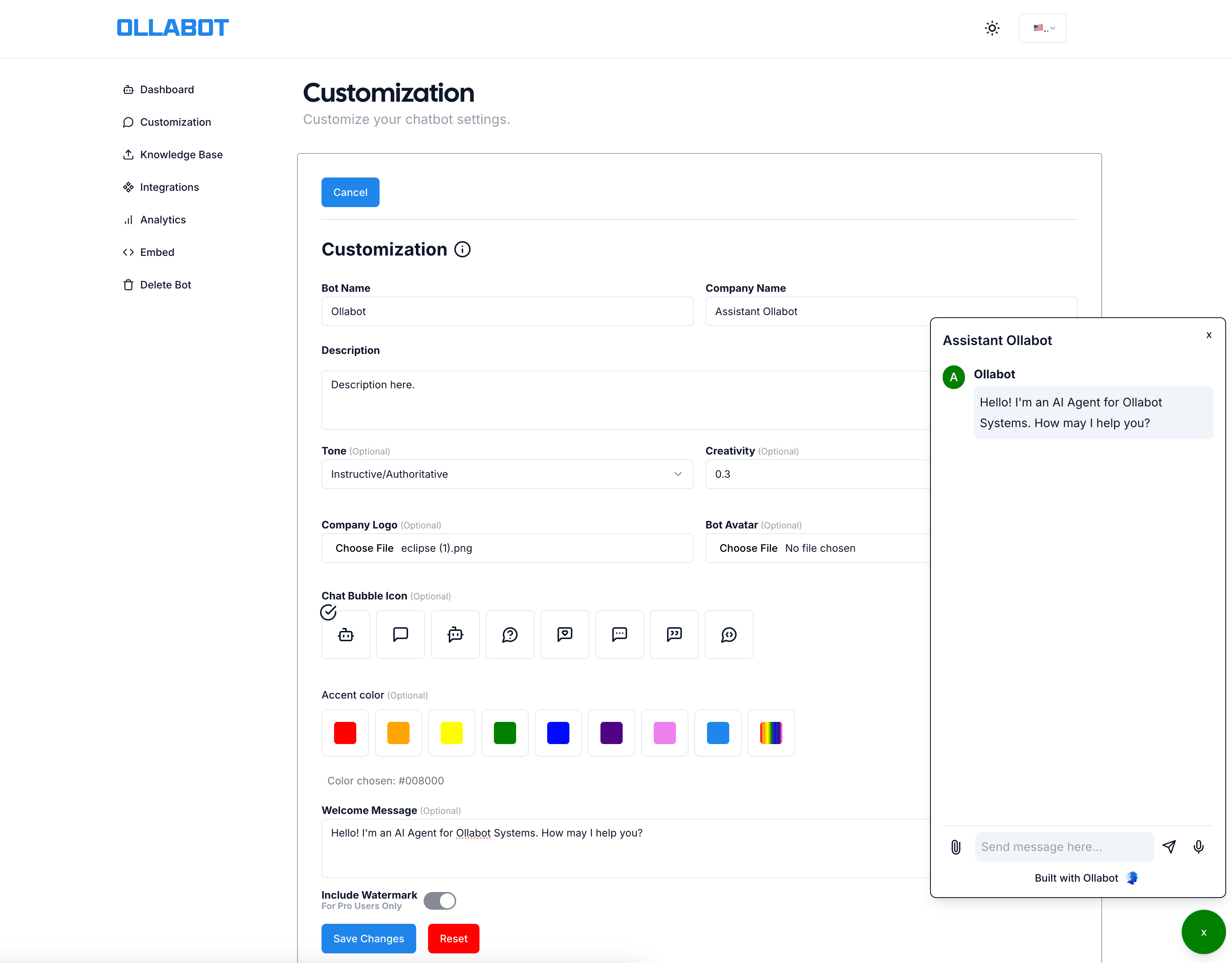 Ollabot Custom Features